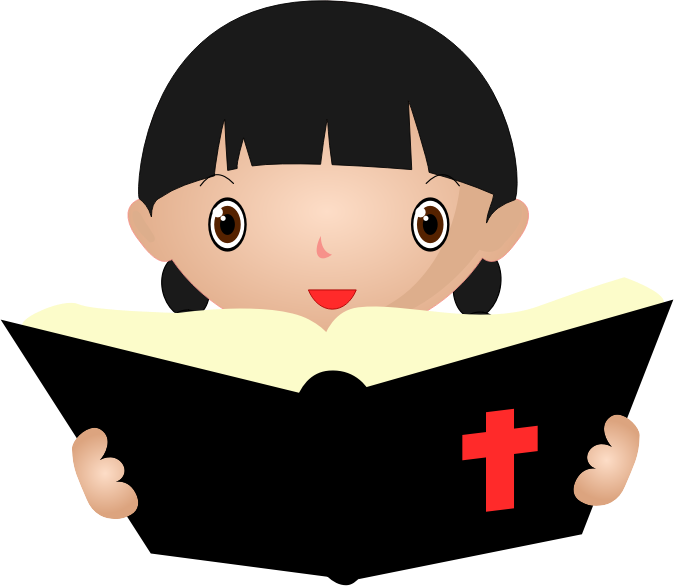 Girl reading from Bible